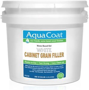 Aqua Coat Water Based White Cabinet Wood Grain Filler Gel, Fast Drying, Low Odor White Wood Filler, Premium Cabinet Grain Filler for Upgrades, Repairs & Restorations. (Gallon)