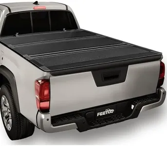 FeeTUO Flip-Up Tonneau Cover Compatible with 2005-2021 Frontier with 5ft Bed (59.5") FRP Hard Folding Truck Bed Cover No-Drill 100% Bed Access