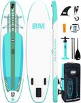 BEYOND MARINA Inflatable Stand Up Paddle Board, 10'6" SUP Paddleboard for Adult, Premium Accessories | Non-Slip 5MM EVA Deck & Foam Handles, Camera Mount, Double Action Pump, 85L Travel Backpack