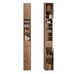 SoBuy Bathroom Tall Cabinet Cupboard Bathroom Cabinet Storage Cabinet Dark Wooden Effect W20 x D20 x H180cm BZR34-PF