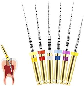 Endodontic NiTi Super Files, Universal Endo Rotary Protaper Files, Dental Niti Rotary Files Endo Tips for Root Canal Use (SX~F3 Mixed, 25MM, 6PCS / Set)