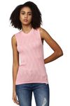 Allen Solly Solid Viscose Round Neck Women's Top (Pink, LARGE)