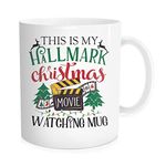 Waldeal Funny Coffee Mug for Men Women, This is My Hallmark Christmas Movie Watching Mug, Xmas Tea Cup White Fine Bone China 11 OZ