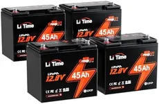 LiTime 4 Pack 12V 45Ah Group U1 LiF