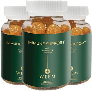 WEEM Immune Support Gummies - Vitamin C - Zinc - Echinacea - Health System Support - Alternative to Pills, Gluten-Free, Natural Supplement for Kids and Adults - 3 Pack