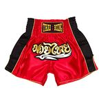 SIAMKICK Classic Muay Thai Shorts for Men Women Boxing Kickboxing High Grade MMA Fight Clothing Training Workout Trunks (M, Red Mesh)