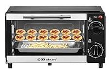 Belaco BTO-109N Mini 9L Toaster Oven Tabletop Cooking Baking Portable Oven 750w 60 min Timer 100-230° Stainless Steel Heating Tube incl. Baking Tray & Wire Rack