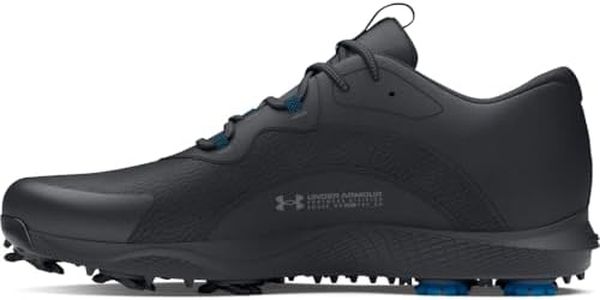 Under Armour Men's Charged Draw 2 Spikeless Cleat Wide Golf Shoe, (003) Black/Black/Titan Gray, 8 Wide