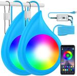 LyLmLe LED Pool Lights, 40W Double Light for Giant Pool with 21ft Cord for Each Light,1600lm, 12V Smart Magnetic Lamp with APP Control, IP68 Waterproof Nicheless Lights for Inground Aboveground Pools