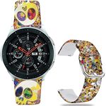 Leotop Halloween Scary Ghost of Death Bands Compatible with Samsung Galaxy Watch 5/Watch 4/Watch 42mm/Watch 3 41mm/Active 2 44mm/Active 40mm/Gear Sport/S2 Classic/TicWatch 2 Fancy 20mm Cartoon Strap.