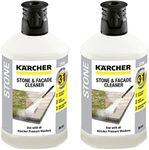 Karcher Genuine Stone & Facade Cleaner Plug 'n' Clean 3 in 1 Detergent (1 Litre, Pack of 2)
