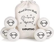 Lypumso Wool Dryer Balls Organic 6 Pack, 100% Handmade Organic New Zealand Wool Reusable Laundry Balls, Natural Sheep Fabric Softener Balls, Saves Drying Time, Reduces Wrinkle