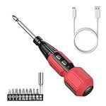 Brifit Precision Screwdriver Set, USB Rechargeable Cordless Power Screwdriver with LED Light, 9 Screwdriver Bits, Auto & Manual Modes, Portable Repair Tools for Phone,Game, Camera, Laptop, Clock (Red)