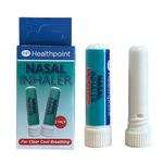 Healthpoint Nasal Inhaler, Pack Of 2, For Relief From Blocked Sinuses, Catarrh, Colds And Flu, Helps Stuffy And Blocked Nose, Peppermint And Eucalyptus Oil For Clear Cool Breathing, Easy To Use