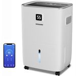 SAHAUHY 80 Pints Smart Dehumidifier for Basement Home Bedroom Garage Space up to 5200 Sq.Ft with Automatic Defrost,Tank,Timer,Adjust speed and Modes