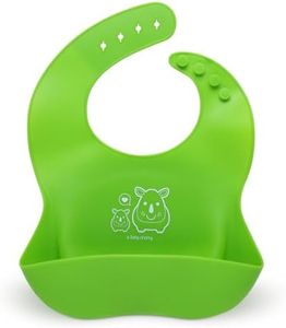 a baby cherry - Baby Bibs | Bib For Baby | Comfortable Soft, Durable, Easy Wipe, Waterproof, Adjustable Neckline Buttons | Silicone Bib for Feeding Infants and Toddlers (6M to 5Y) Set of 1