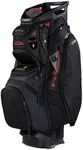 Sun Mountain Men's C130 Lightweight Cart Golf Bag 14-Way Top - 11 Pockets, Smart Dual Strap System, Push-Electric-Riding Cart Compatible Compression Base, 2026 Model - Black-Steel-Red