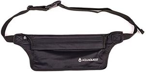 AquaQuest AquaRoo Money Belt - The Original 100% Waterproof Waist Pack Travel Pouch, since 1994 - Comfortable, Adjustable, Lightweight - Black