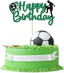 Gyufise 1 Pack Soccer Cake Topper Happy Birthday Sign Football Player Cake Decorations for Sport Theme Man Boy Girl Birthday Party Decoration Supplies