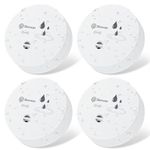 Geevon 4 Pack Water Leak Detectors, 100dB Water Sensor Alarms Flood Detector for Basements, Bathrooms, Laundry Rooms, Kitchens, Garages, and Attics, Water Alarms Battery-Operated (Battery Included)