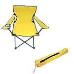 Trademark Innovations Camp Chair, Polyester, Yellow, 19.5" L x 31" W x 34.5" H