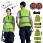Cooling Vest with 10000mAh Battery, Air Conditioner Clothes with 2 Fans for Men Women, Reflective Safety Vests with Zipper (M)