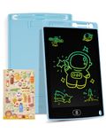 Genialba LCD Drawing Tablet for Kids 8.5 inch, Colorful LCD Writing Tablet, Erasable Drawing Pad with Lock Function, Memo Lists, Free Sticker, Toy Gifts for 2 3 4 5 6 Year Old Boys Girls(Blue)