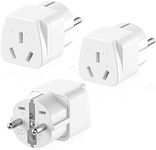 3PCS AU to EU Universal Travel Plug, Australia to Europe International Travel Adapter, Travel Power Plug for German, Spain, Italy, France, White