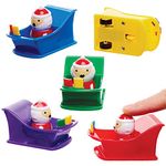 Baker Ross FX409 Santa Sleigh Pull Back Racers - Pack of 5, Xmas Racing Toys for Kids, Toys for Kids Party Bags and Christmas Stockings