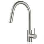 APPASO Kitchen Taps Mixer, Stainless Steel Kitchen Tap with Pull Out Spray Hose 1 Hole, 360° Swivel Extendable Sink Tap Brushed Nickel with 2-Mode Sprayer, Single Lever & High Pressure