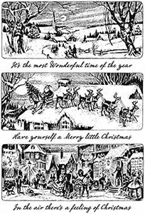7x7.9inch Merry Christmas Wonderful Year Happy New Year Merry and Bright Santa Claus Sled Party Clear Rubber Stamp Ink Seal DIY Scrapbooking Embossing Craft Cardmaking Snow Winter Gift Wishes