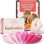 Bodyotics Deluxe Kegel Weighted Exercise Balls - Pelvic Floor Tightening and Strengthen Bladder Control - Prevent Prolapse - Set of 6 for Beginners to Advanced with Free E-Book