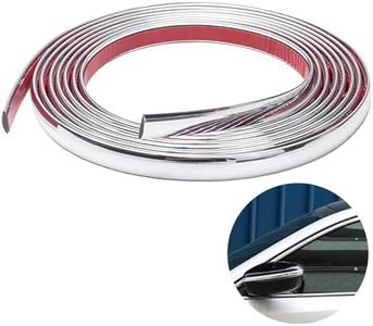 Chrome Trim, Flexible Molding Trim Self Adhesive 6mm*3m Automotive Chrome Tape Car Chrome Trim Tape Peel and Stick Metallic Mirror Frame Edging Decorative Strip for Wall Door Furniture Car (Silver)