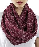 Etwoa's Mathematics Infinity Scarf Circle Geek Scarf (Claret Red)