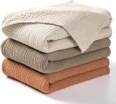 lulumoon Muslin Swaddle Blanket Baby - Cotton Swaddling Blanket Soft Baby Receiving Blanket Neutral 3Pack(Olive)