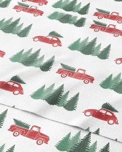 Flannel Christmas Sheets - 100% Cotton Flannel Sheet Set - Twin XL Size - Extra Soft & Cozy - Thick Warm Heavyweight Winter Bed Set - Deep Pocket Holiday Bedding for Women, Men & Kids - Christmas Tree