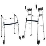 KosmoCare Upright Walker with 5" Castors| Height Adjustable Walker with Forearms |Folding walker for Elderly| Walking Aid| Walkers for Adults| Forearm Walker