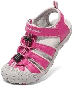 DREAM PAIRS Boys Girls Closed-Toe Outdoor Summer Sport Sandals for Little/Big Kid,Size 10 Toddler,Hot Pink,181105K