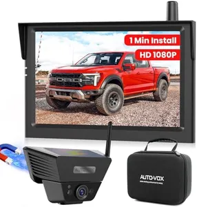 AUTO VOX Wireless Backup Camera Solar Magnetic: Portable Storage Bag Include,1-Min Easy Installation,5" 1080P Monitor, 380FT Signal Stable Coverage Back Up Camera for Truck, SUV, RV,Trailer, Van