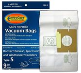 Hoover Style "S" Vacuum Cleaner Bags 9 pk Futura, Spectrum, Power Max Vacuum Cleaners