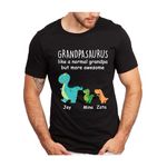 Personalized Grandpasaurus Like A Normal Grandpa But More Awesome-Shirts Sweatshirt Hoodie, Custom Kid & Grandpa Shirt, Papa Shirt, Daddy Shirts For Men, Funny Dad Shirt Gift Idea Father's Day