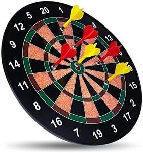 Kids Mandi® Magnetic Dart Board Set - 13 Inch Wide with 6 Magnetic Darts | Safe Dartboard Target Board Game Set | Score Dartboard Kit Set for Indoor and Outdoor (34 Cm Diameter)