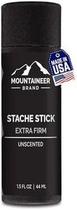 Mountaineer Brand Stache Stick | Mustache Wax for Men | 100% Natural Beeswax and Plant Based Oils | Grooming Beard Moustache Wax | Extra Firm Hold | Smooth, Condition, Styling Balm | Unscented 1.5oz