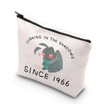 VAMSII Mothman Cryptid Accessory Pouch Lurking in the Shadows Since 1966 Boba Mothman Make Up Bag, Mothman Makeup Bag