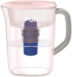 PUR 7-Cup Water Filter Pitcher with 1 Genuine PUR Filter, 2-in-1 Powerful, Faster Filtration, Lasts 2 Months or 40 Gallons, Dishwasher Safe, Blush (PPT700PA)