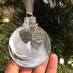 Clear Christmas Memorial Ornament Feather Ball, A Piece of My Heart is in Heaven, Christmas Tree Memorial Hanging Pendant Gift for Mom, Dad, Son, Daughter,Sister, Brother, Grandma, Grandpa 2.4''/60 mm