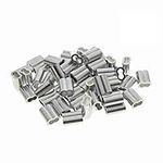 Kitchen-dream 0.11inch (3mm) Diameter Wire Rope Aluminum Sleeves Clip Fittings Cable Crimps(50PCS/80PCS/100PCS) (50PCS)