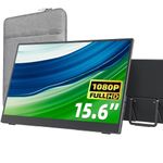 cocopar Portable Monitor 15.6 Inch 1080P FHD 60Hz 85% sRGB Travel Monitor with Speaker HDMI USB-C Second Screen for Laptop MacBook Surface PC Xbox PS4/5, VESA Mountable, with Built-in Kickstand