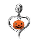 JMQJewelry Pumpkin Heart Halloween Love Dangle Birthday Birthstone April White Charms for Bracelet Women Christmas Thanksgiving Snowman