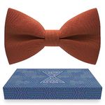 Bow Tie House TM, Mens Bow Ties for any Age Pre-tied Men Bowtie clip on Design for Adults, 71 Burnt Brick, L - (19-99 yrs., adults, full age)